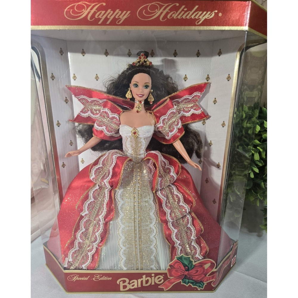 Barbie‎ Happy Holidays Doll 1997 Brunette, Special 10th Anniversary Edition